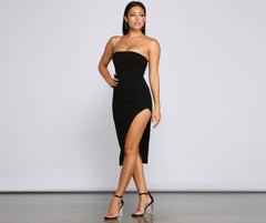 Chic Status Strapless Midi Dresses