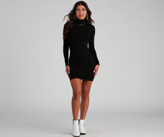 Back To Basics Turtleneck Mini Dresses
