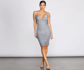 Colorful Expressions – Zweifarbiges Glitzer-Midikleid