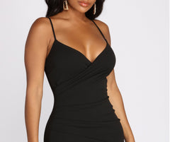 Captivate Me Asymmetric Crepe Mini Dresses