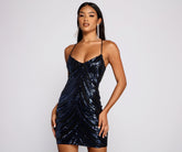 Sassy Lace-Up Sequin Mini Dresses