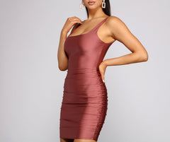 Sleek And Stunning Ruched Knit Mini Dresses