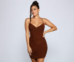 Simple And Chic Ruched Mini Dresses