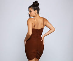 Simple And Chic Ruched Mini Dresses