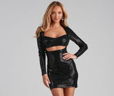 Vestido mini con lentejuelas y corte estilo bola de discoteca