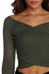 Top corto de punto Cross It Off