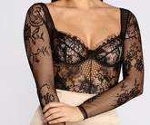 Bodysuit aus transparenter Ambition-Spitze