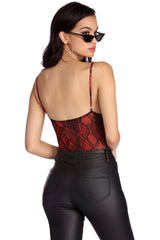 Sexy Netz-Bodysuit mit Schlangenmuster