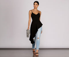 Hübsches High Low Top mit Schößchen