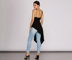 Hübsches High Low Top mit Schößchen