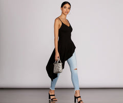 Hübsches High Low Top mit Schößchen