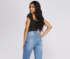 Be Honour – Gerüschtes Oberteil mit Bindeband vorne