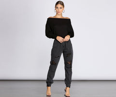 Bequemes, schickes Rippstrick-Top