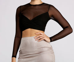 Top corto de malla All Eyes on You