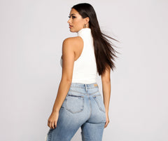 Captivate Me – Ärmelloser Basic-Body aus Krepp