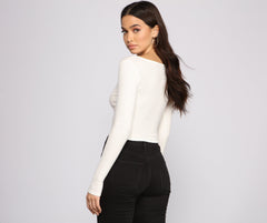 Top corto de punto acanalado imprescindible