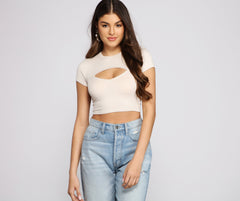 Chic Cuts – Geripptes Crop-Top aus Strick