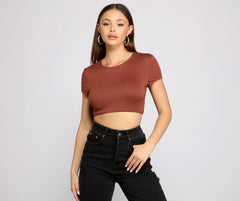 Basic Must-Have Strick-Crop-Top