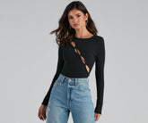 Schicker Bodysuit mit Schlüssellochausschnitt und langen Ärmeln