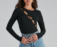 Schicker Bodysuit mit Schlüssellochausschnitt und langen Ärmeln