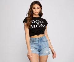 Camiseta corta con gráfico de mamá perruna