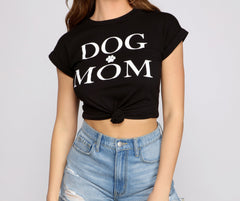 Camiseta corta con gráfico de mamá perruna