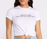 Aries Knot Front Cropped Tee