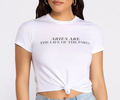 Aries Knot Front Cropped Tee