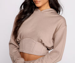 Gemütlich-schicker Korsett-Hoodie aus French Terry