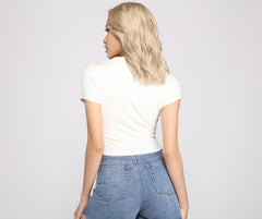 Preppy And Chic Crop Top mit Kragen