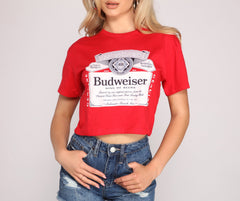 Kurzes Top mit Budweiser-Grafik