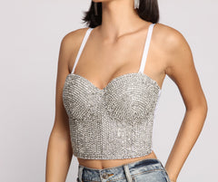 Bling It On Rhinestone Cropped Bustier