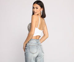Bling It On Rhinestone Cropped Bustier