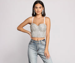 Bling It On Rhinestone Cropped Bustier