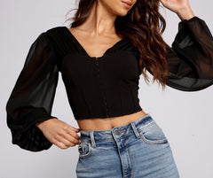 Blusa de corsé de manga larga Chic Babe