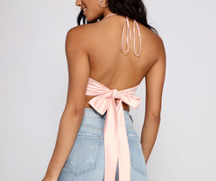 Schickes, umwerfendes Satin-Schal-Top