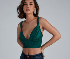 Pretty In Pleats – Kurzes Satin-Korsett