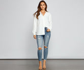 Büro-Chic-Bluse mit Kragen und Knöpfen