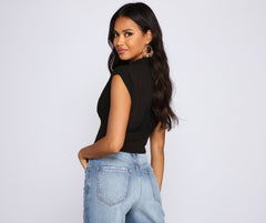 Preppy und schickes bauchfreies Top