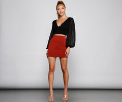 Chic Look Chiffon Sleeve Crop Top