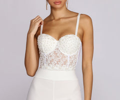 Pretty In Pearls Hand Beaded Bustier