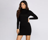 Vestido mini acogedor con cuello alto