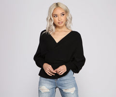 Suéter peplum acogedor e informal