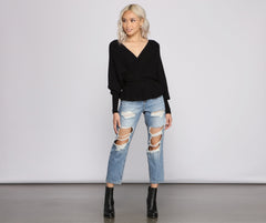 Suéter peplum acogedor e informal