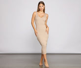 Back To Basics Ribbed Knit Midi Dresses