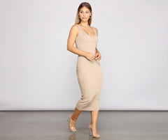 Back To Basics Ribbed Knit Midi Dresses
