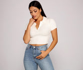 Top Henley con cuello Perfectly Preppy