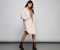 Cozy Days Sherpa Longline Shacket