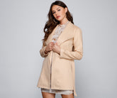 Polished And Chic Faux Wool Trench