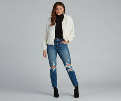 Cuddle Up Faux Fur Bomber Jacket